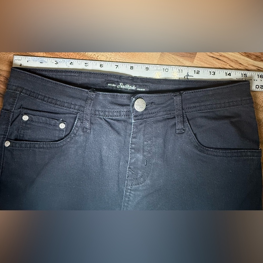 South Pole Womens Black 5-Pocket Design Denim Straight Jeans Size 7 29x29 - Picture 10 of 10